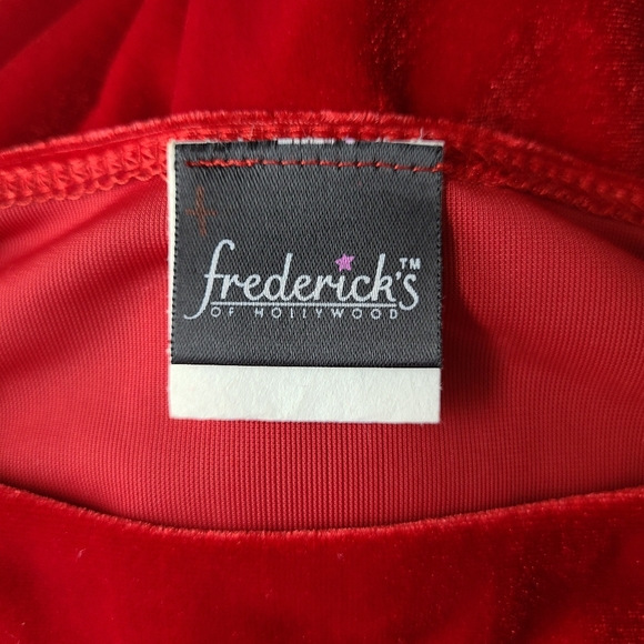 Frederick's of Hollywood 90s Vintage Velvet Asymmetric Romantic USA Ruffle Dress - Picture 11 of 11